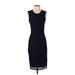 Anthropologie Casual Dress - Midi Crew Neck Sleeveless: Blue Solid Dresses - Women's Size X-Small