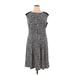 Lauren by Ralph Lauren Casual Dress - A-Line: Gray Chevron/Herringbone Dresses - Women's Size 14