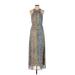 HD in Paris Casual Dress - Maxi: Blue Print Dresses - Women's Size 2 Petite