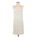 Meadow Rue Casual Dress - Mini V-Neck Sleeveless: Ivory Solid Dresses - Women's Size 4
