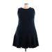 Sharagano Casual Dress - A-Line: Blue Solid Dresses - Women's Size 24