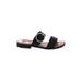 Anaelle Sandals: Slide Chunky Heel Casual Black Print Shoes - Women's Size 7 - Open Toe