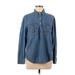 Gap Long Sleeve Button Down Shirt: Blue Tops - Women's Size Medium