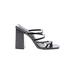 PrettyLittleThing Sandals: Black Solid Shoes - Women's Size 7 - Open Toe
