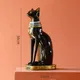 Figurine de collection créative Bastet égyptien statue de déesse de chat bougeoir maison jardin