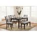 Signature Design by Ashley Langwest Dining Table & 4 Chairs & Bench Set Of 6 Wood/Upholstered in Black | 30 H x 36.38 W x 60.38 D in | Wayfair