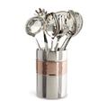 Lexi Home 7-piece Copper Hammered Stainless Steel Kitchen Utensil Set Stainless Steel in Gray | Wayfair LB5841