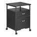 Mount-it 17.32" Wide 2 -Drawer Mobile File Cabinet Wood in Black/Brown | 26.8 H x 17.32 W x 16.53 D in | Wayfair MI-943