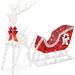 The Holiday Aisle® Reindeer Sleigh Yard Lighted Display in White | 48"H x 62"W x 10"D | Wayfair 3021F93B1D1B4361B6B22667647697F0