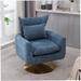 Accent Chair - Mercer41 Fabric 360-Degree Swivel Accent Chair Fabric in Blue | 36.6 H x 29.9 W x 29.2 D in | Wayfair