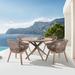 Loon Peak® Geniotto Round 4 - Person 47.5" Long Outdoor Dining Set w/ Cushions Wood/Stone/Concrete in Brown | 47.5 W x 47.5 D in | Wayfair