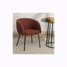 Ebern Designs Avarni Boucle Upholste Back Dining Chair Wood/Upholste/Metal in Red | 30 H x 23.6 W x 25.2 D in | Wayfair