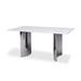 Wrought Studio™ Modern Matte Sintered Stone Dining Table w/ Stainless Steel Base Metal in Gray/White | 29.5 H x 63 W x 35.4 D in | Wayfair