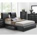 Latitude Run® Huriel Bed In Black PU Wood & /Upholstered/Faux leather in Gray | 46 H x 64 W x 95 D in | Wayfair C593251F669A4CCCA1A62997AE856FEC