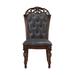 Fleur De Lis Living Alina Tufted Full Back Side Chair Dining Chair Faux Leather/Upholstered/Fabric in Brown | 44 H x 22 W x 26 D in | Wayfair