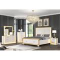 Everly Quinn Bodenheim 4 Piece Bedroom Set Metal in Brown/White | 68 H x 63.5 W x 108 D in | Wayfair 4ABA9E20510C4FD1935658114F8E0192