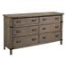 Rosalind Wheeler Baldomera 6 Drawer 68" W Solid Wood Double Dresser Wood in Brown | 38 H x 68 W x 20 D in | Wayfair