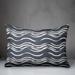 Wrought Studio™ Black Waves Outdoor Throw Pillow Polyester/Polyfill blend in Gray | 18 H x 25 W x 1.5 D in | Wayfair