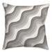 Wrought Studio™ Blue & Pink Waves Outdoor Throw Pillow Polyester/Polyfill blend in Gray | 18 H x 18 W x 1.5 D in | Wayfair