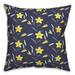 Winston Porter Raielle Floral Indoor/Outdoor Throw Pillow Polyester/Polyfill blend in Blue/Navy | 18 H x 18 W x 1.5 D in | Wayfair