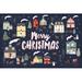 WayArt Christmas Village I - Single Picture Frame Print Paper, Solid Wood in White | 24 H x 36 W x 1.25 D in | Wayfair 48500i3624RMCMFPM