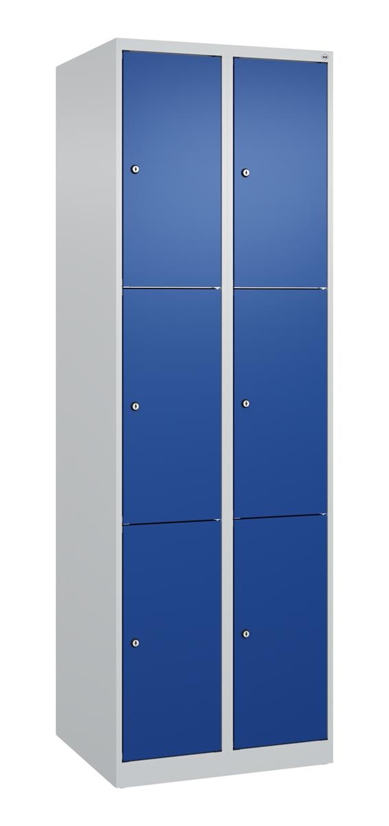 C+P Schließfachschrank Classic PLUS, 2 Abteile, 1850x600x500mm, 7035/5010 Image