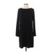 Eileen Fisher Casual Dress - Sweater Dress: Black Solid Dresses - Women's Size Small Plus