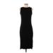 Marina Luna Casual Dress - Midi Crew Neck Sleeveless: Black Solid Dresses - Women's Size X-Small