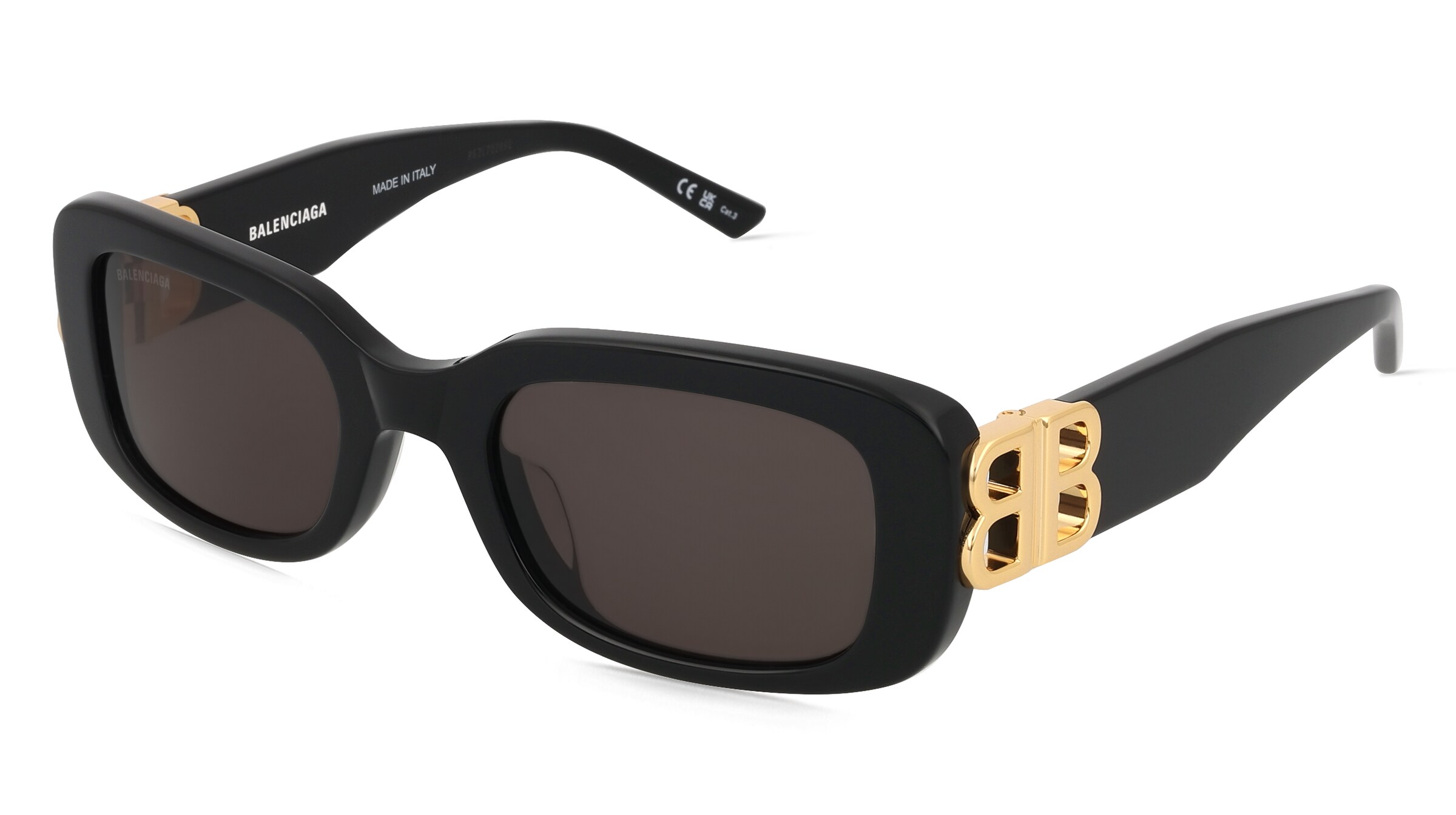 Balenciaga BB0310SK Unisex-Sonnenbrille Vollrand Quadratisch Acetat-Gestell, schwarz