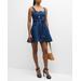 Danni Fit & Flare Denim Pinafore Mini Dress