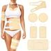 Castor Oil Pack Wrap 6 Pack Reusable Castor Oil Compress Wrap Kit with Adjustable Elastic Straps for Neck Waist Chest Arm and Leg Organic Cotton Pack Kit for Liver Detox Insomnia Constipation