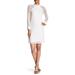 Shirred Mock Neck Long Sleeve Dress