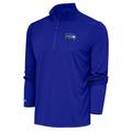 Men s Antigua Royal Seattle Seahawks Throwback Logo Generation Quarter-Zip Pullover Top