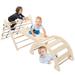 Tuekys Climbing Toys for Toddlers Foldable Climbing Triangle Ladder Toys with Ramp 3-in-1 Wooden Climbing Toys with Rainbow Color Kids Triangle Climber Play for Climbing & Sliding for Child