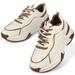 Women s Leather Tennis Shoes Size 36 (Khaki) Casual Spring Fashion Sneakers Womans Womens Miss