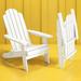 ZEKOO Folding Adirondack Chair Plastic Outdoor Patio Lawn Chair White