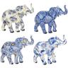 Signes Grimalt Figure de figure d'éléphant Éléphant Figure 4 Africain et éléphants bleu 5x10x9cm
