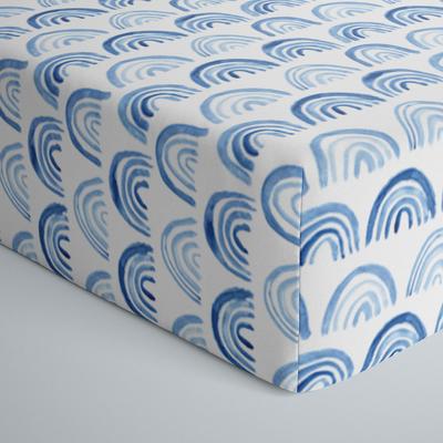 Blue Rainbows Fitted Crib Sheet - S