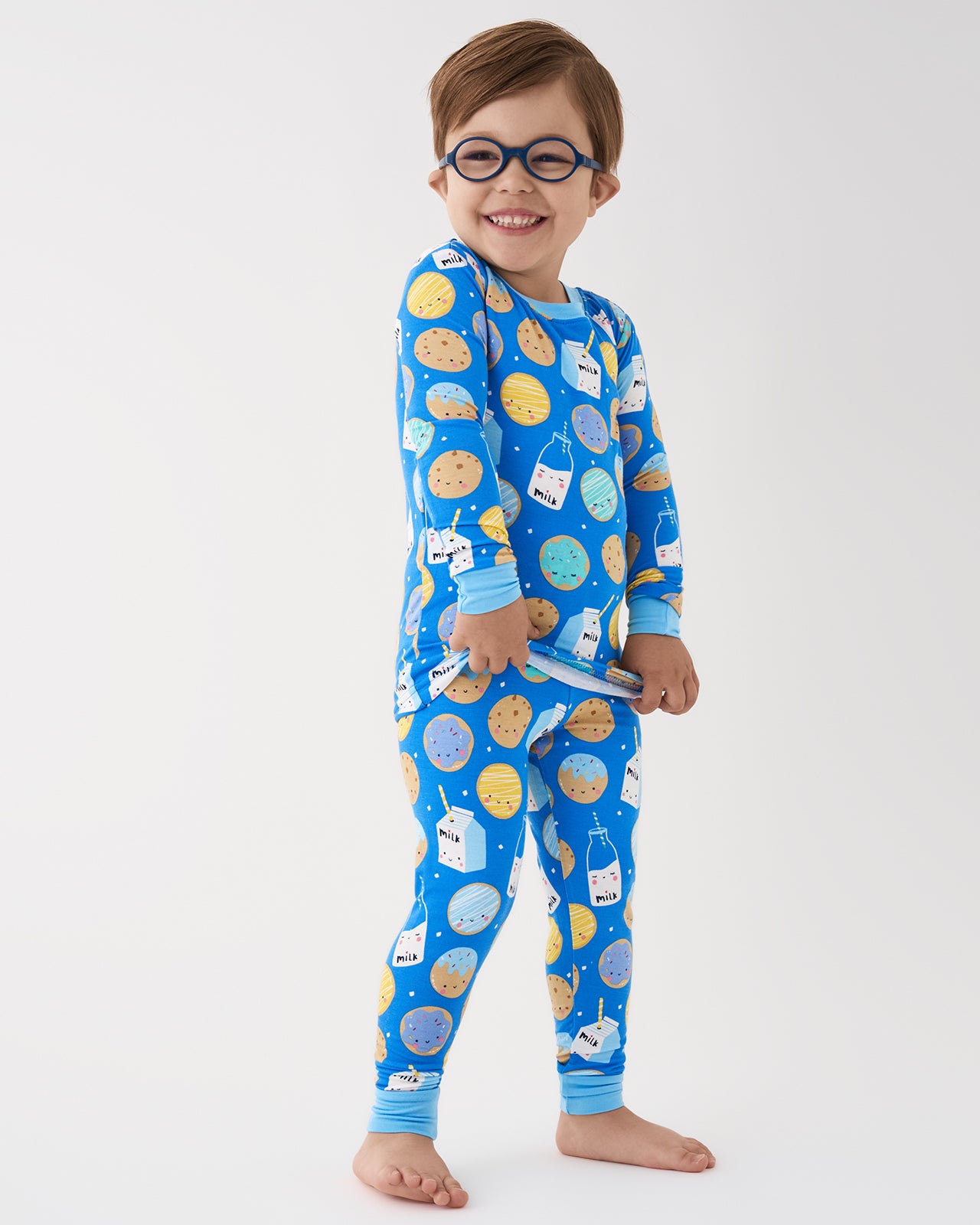 Blue Cookies & Milk Two-Piece Pajama Set - 12-18 months
