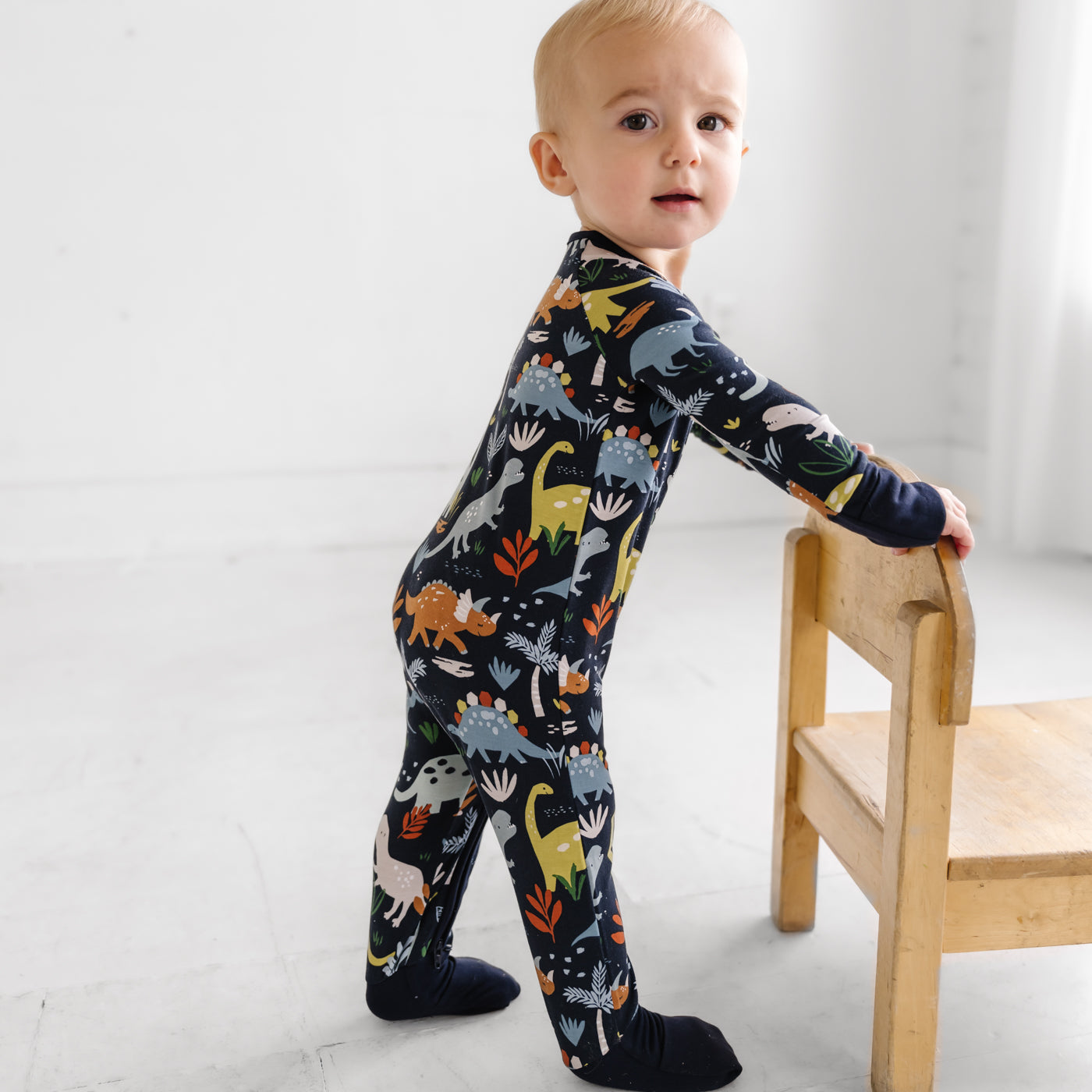 Jurassic Jungle Navy Zippy - 6-12 months