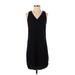 Old Navy Casual Dress - Shift V-Neck Sleeveless: Black Print Dresses - Women's Size Small