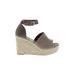 Steve Madden Wedges: D'Orsay Platform Boho Chic Gray Print Shoes - Women's Size 7 - Open Toe