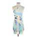 Zara TRF Casual Dress - Mini High Neck Sleeveless: Blue Dresses - Women's Size Small