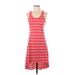 Express Casual Dress - High/Low Scoop Neck Sleeveless: Red Print Dresses - Women's Size Small