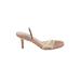 Steve Madden Mule/Clog: Slip-on Stilleto Cocktail Party Tan Print Shoes - Women's Size 7 1/2 - Open Toe