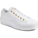 Converse Shoes | Chuck Taylor All Star Lift Low Top In White Leather With Gold Accents | Color: White | Size: 5.5