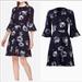 Kate Spade Dresses | Nwt Kate Spade Night Rose Crepe Bell Sleeves Dress | Color: Blue | Size: 6