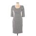 Ann Taylor Casual Dress - Sheath: Gray Plaid Dresses - Women's Size 0 Petite