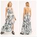 Free People Dresses | Free People | Lillie Maxi Dress Womens Halter V-Neck Floral Size Small Blue | Color: Blue | Size: S