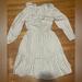 J. Crew Dresses | J Crew Women’s Long Sleeve Frilly Pleated Dress Plaid | Color: Tan/White | Size: 2